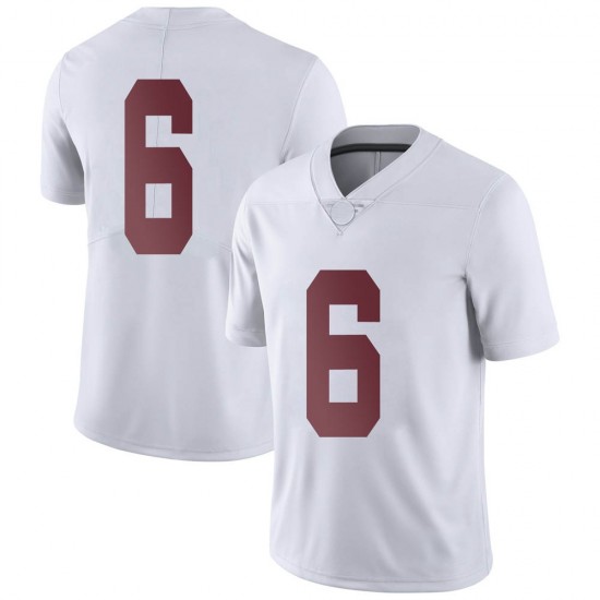 Alabama Crimson Tide Men's Trey Sanders #6 No Name White NCAA Nike Authentic Stitched College Football Jersey NQ16Q67TQ